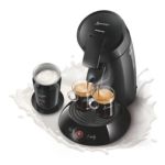 Kaffe af SENSEO®-kvalitet beriget med opskummet mælk