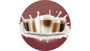 Genie&szlig;en Sie 4 Kaffee- und Milchrezepte auf Knopfdruck