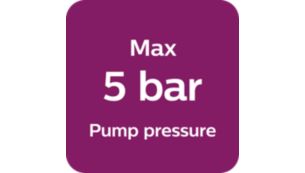 Maks. 5 bar pumpetryk