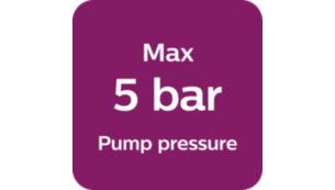 Max. 5 bar Pumpendruck