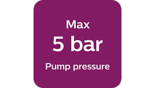 Pression de la pompe maxi. 5 bar