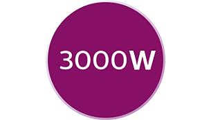 Moc 3000 W zapewnia szybkie nagrzewanie się i skuteczną pracę