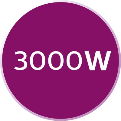 3000 W for quick heat-up and powerful performance