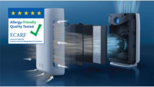 Der HEPA-Filter fängt 99,97 % der Partikel mit einer Größe von 0,003 Mikrometer ein.