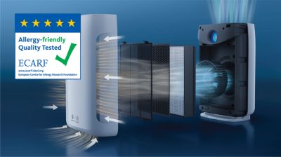 HEPA filtrs aiztur 99,97 % daļiņu ar 0,003 mikronu izmēru