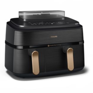 Airfryer cu 2 coşuri