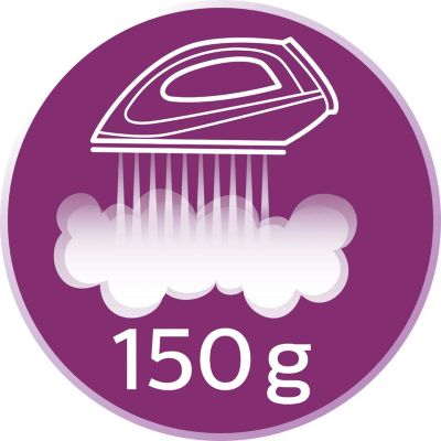 Kuni 150 g võimas auruvoog eemaldab kergelt ka tugevad kortsud
