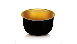Grâce à son revêtement doré, la cuve est résistante et antiadhésive.