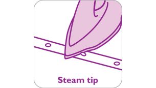 De stoomtip zorgt voor stoom op moeilijk te bereiken plaatsen