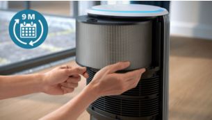Long lasting filter for up to 9-months