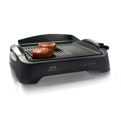 Philips Grill De Table HD6212/90 Avec Infuseur De Fumée Et Couvercle En Verre - 2400W - Retour Reconditionné