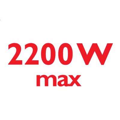 La potencia de 2200 W ofrece una salida de vapor abundante y constante