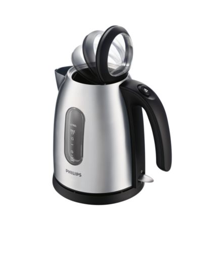 Spring lid with large opening for easy filling and cleaning