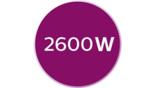 2600&nbsp;W para um aquecimento r&aacute;pido do ferro