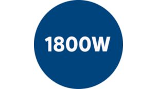 Moteur de 1 800 W pour une puissance d'aspiration jusqu'à 350 W