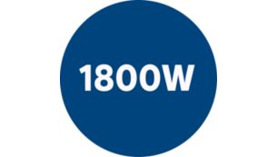 1800 watt motor genereert max. 350 watt zuigkracht.