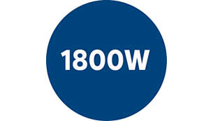 1800-Watt motor generating max. 350 Watts suction power