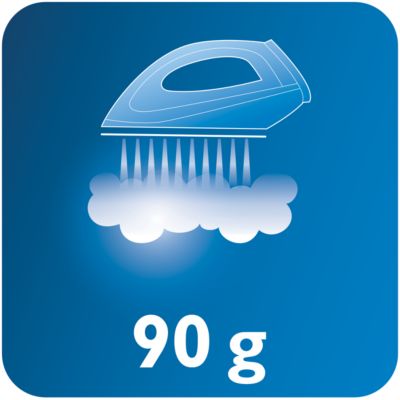 Saída de vapor contínuo até 90 g/min