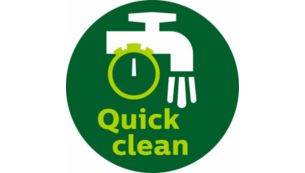 A cesta QuickClean com malha antiaderente e alça removível