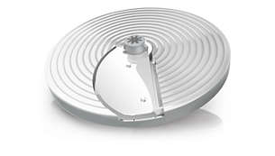 Adjustable slicing disc for thin to thick slices (1 - 7 mm)