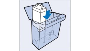 Rangez facilement les cartouches de rechange dans le compartiment prévu à cet effet