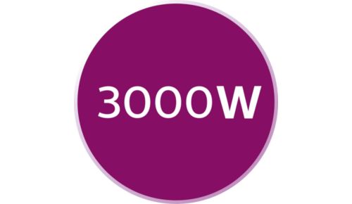 3000 W voor snelle opwarming en krachtige prestaties