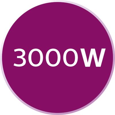 3000 W for quick heat-up and powerful performance