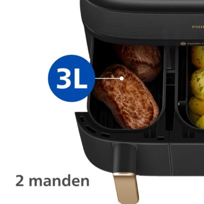 Onze eerste Airfryer met twee manden én stoomfunctie