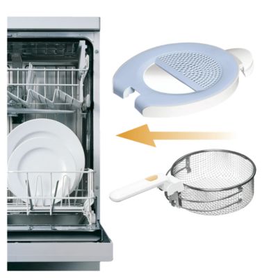 Корзину для жарки и съемную крышку можно мыть в посудомоечной машине