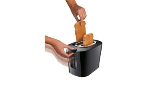 High lift feature to safely take out small pieces of bread