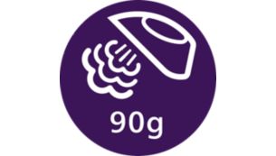 Uap terus-menerus hingga 20 g/mnt dan semburan uap 90 g