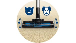 Brosse Turbo pour un nettoyage en profondeur, idéale pour les poils d'animaux