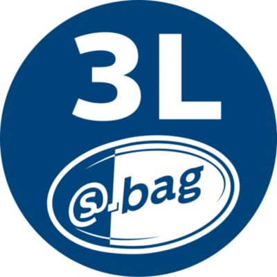 Χώρος συλλογής σκόνης 3 λίτρων και σακούλα s-bag για απόδοση μεγάλης διάρκειας