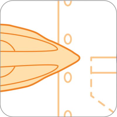 Button groove speeds up ironing along buttons and seams