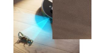 Erkennt und umgeht kleinere Objekte wie Schuhe oder Spielzeug