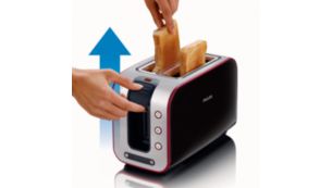 Sistema de elevación para sacar las tostadas más pequeñas sin quemarse