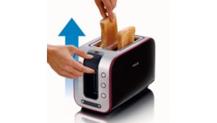 High lift feature to safely take out small pieces of bread