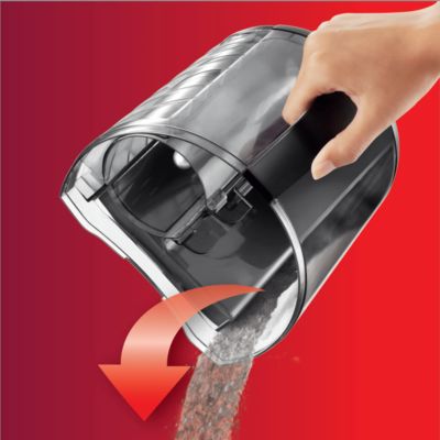Advanced dust container design for easy to emptying