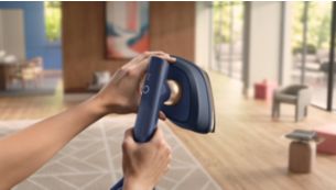 Diamantf&ouml;rmige B&uuml;gelsohle: Pr&auml;zisionsspitze f&uuml;r schwierige Stellen, gro&szlig;e B&uuml;gelfl&auml;che f&uuml;r schnelle Resultate