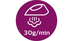 Vapor de hasta 30 g/min para ofrecer un rendimiento potente y resistente