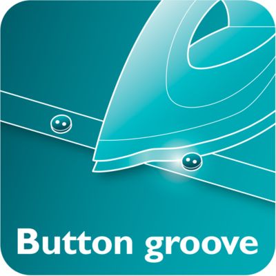 La ranura para botones acelera el planchado en zonas con botones y costuras