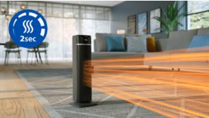 Immediate comfort with rapid 2-second heating