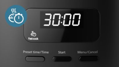 Z načinom hitre priprave jedi je jed pripravljena v 30 minutah*