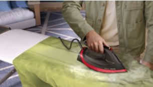 Delivers up to 45g/min of steam to remove creases faster.