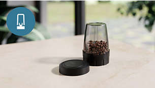 Liten kopp på 300ml med flatt knivblad for kaffebønner og krydder