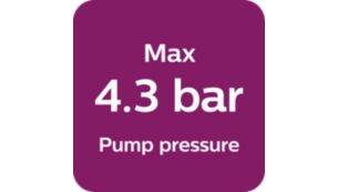 Max. 4,3 Bar Pumpendruck