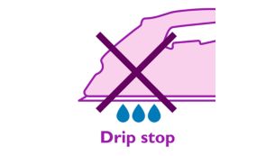 O sistema anti-pingos mant&eacute;m as suas roupas sem manchas ao engomar