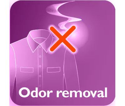 Îndepărtează mirosurile de ţigară, de mâncare şi corporale
