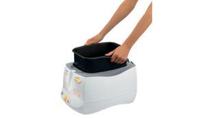 Uitneembare binnenpan voor het eenvoudig uitgieten van olie en voor eenvoudig schoonmaken