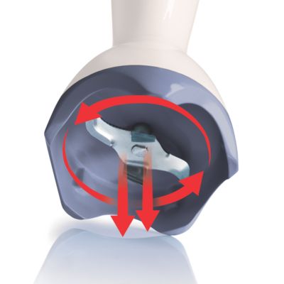 Double action blade that cuts horizontally and vertically